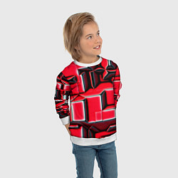 Свитшот детский Блоки узорная геометрия, цвет: 3D-белый — фото 2