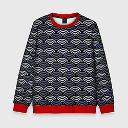 Детский свитшот Японский синий паттерн