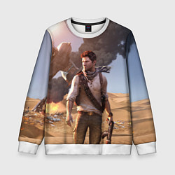 Свитшот детский Uncharted 3, цвет: 3D-белый