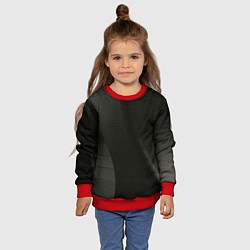 Свитшот детский Чёрные геометрические металлические листы, цвет: 3D-красный — фото 2