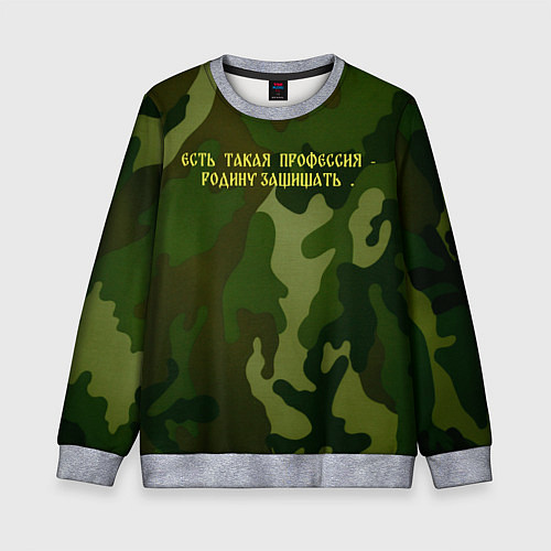 Детский свитшот Есть такая профессия - Родину защищать / 3D-Меланж – фото 1