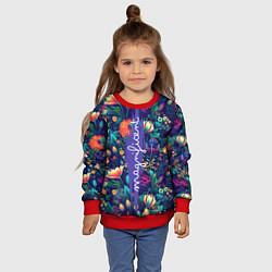 Свитшот детский Magnificent Великолепная цветы, цвет: 3D-красный — фото 2