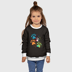 Свитшот детский Кучка лапок, цвет: 3D-белый — фото 2