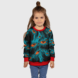 Свитшот детский Винтажные глаза пиксельные, цвет: 3D-красный — фото 2