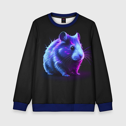Детский свитшот Хомяк неон / 3D-Синий – фото 1