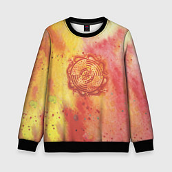 Свитшот детский Мандала силы, красная, огонь, цвет: 3D-черный