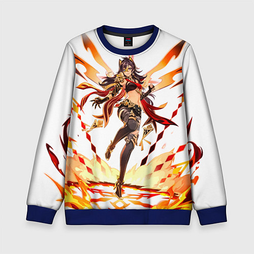 Детский свитшот Дэхья Геншин импакт / 3D-Синий – фото 1