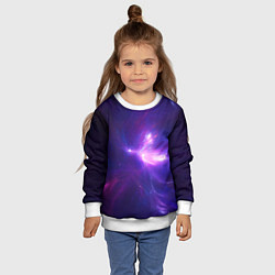 Свитшот детский Неоновое свечение космоса, цвет: 3D-белый — фото 2