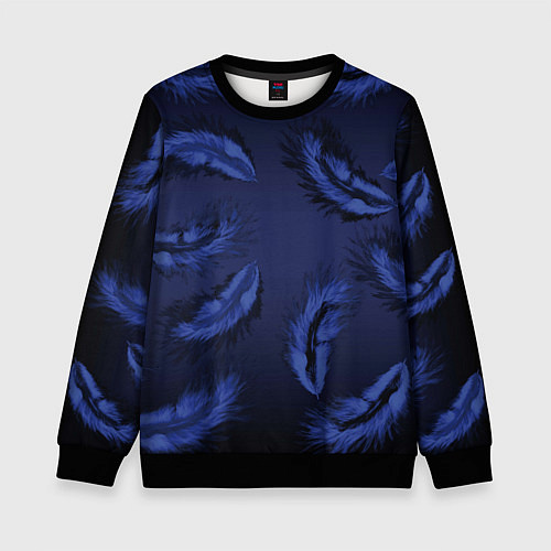 Детский свитшот Пёрышки / 3D-Черный – фото 1