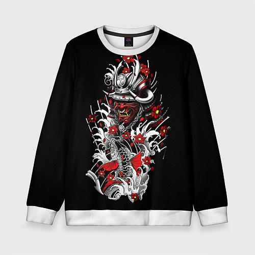 Детский свитшот Irezumi самурай / 3D-Белый – фото 1