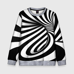 Свитшот детский Оптические иллюзии зебра, цвет: 3D-меланж
