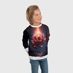 Свитшот детский Огненный лотус, цвет: 3D-белый — фото 2