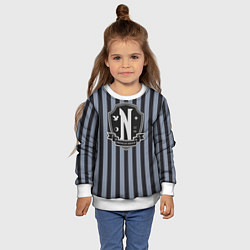 Свитшот детский Nevermore Academy, цвет: 3D-белый — фото 2