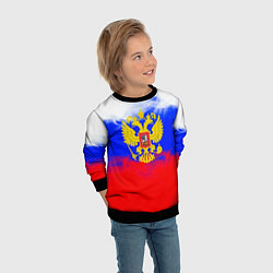 Свитшот детский Russia флаг герб, цвет: 3D-черный — фото 2