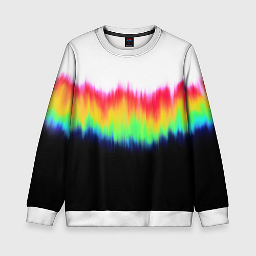 Детский свитшот Северное сияние - тай-дай / 3D-Белый – фото 1