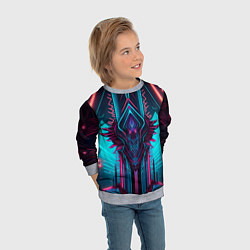 Свитшот детский Кибернетический узор дракона, цвет: 3D-меланж — фото 2