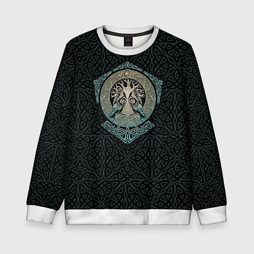 Детский свитшот Древо и вороны / 3D-Белый – фото 1