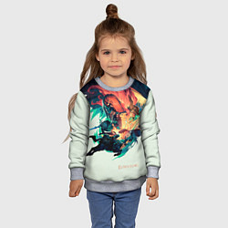 Свитшот детский Elden Ring great runes, цвет: 3D-меланж — фото 2