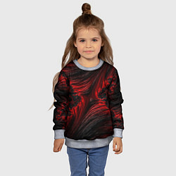 Свитшот детский Red vortex pattern, цвет: 3D-меланж — фото 2