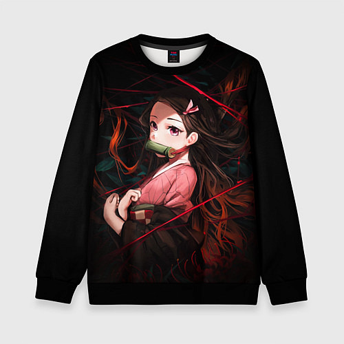 Детский свитшот Nezuko Demon Slayer art / 3D-Черный – фото 1