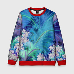 Свитшот детский Авангардная фрактальная композиция, цвет: 3D-красный