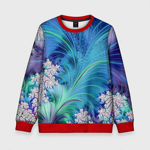 Детский свитшот Авангардная фрактальная композиция / 3D-Красный – фото 1