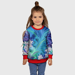 Свитшот детский Авангардная фрактальная композиция, цвет: 3D-красный — фото 2