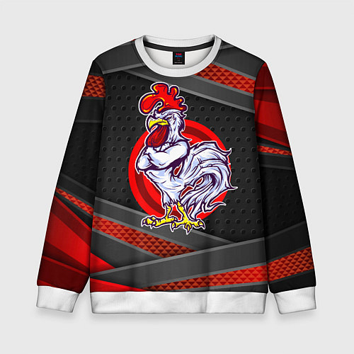 Детский свитшот Боевой петух / 3D-Белый – фото 1
