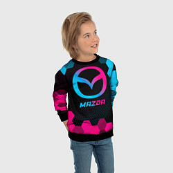 Свитшот детский Mazda - neon gradient, цвет: 3D-черный — фото 2