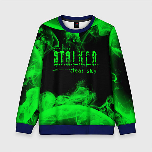 Детский свитшот Stalker clear sky radiation art / 3D-Синий – фото 1