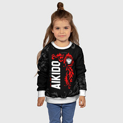 Свитшот детский Сборная России по айкидо, цвет: 3D-белый — фото 2