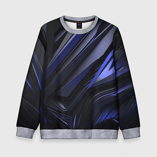 Детский свитшот Объемные черные и синие плиты / 3D-Меланж – фото 1