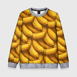 Свитшот детский Сочная текстура из бананов, цвет: 3D-меланж