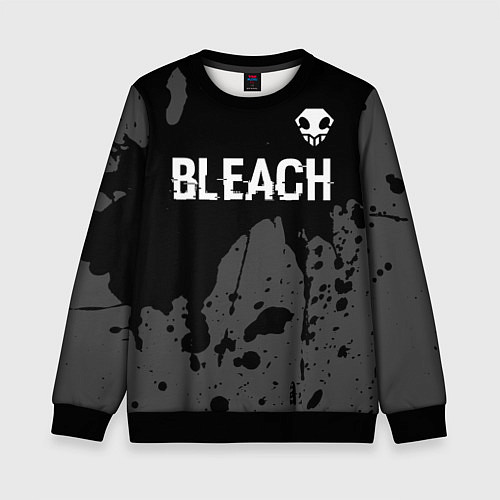 Детский свитшот Bleach glitch на темном фоне: символ сверху / 3D-Черный – фото 1
