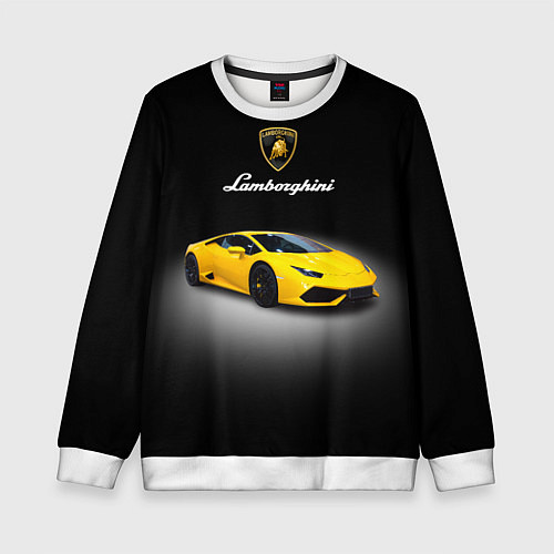 Детский свитшот Спорткар Lamborghini Aventador / 3D-Белый – фото 1