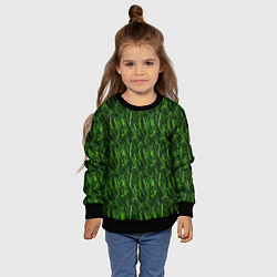 Свитшот детский Сочный узор из зеленой травки, цвет: 3D-черный — фото 2