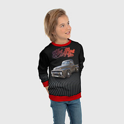 Свитшот детский Хот род на базе модели Ford F-100, цвет: 3D-красный — фото 2
