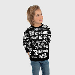 Свитшот детский Сборник тяжёлого рока, цвет: 3D-черный — фото 2