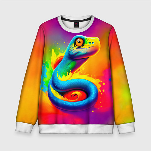 Детский свитшот Змейка в красках / 3D-Белый – фото 1