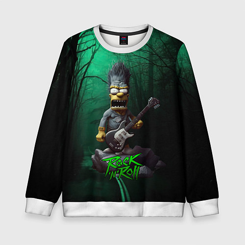Детский свитшот Simpsons hard rock / 3D-Белый – фото 1