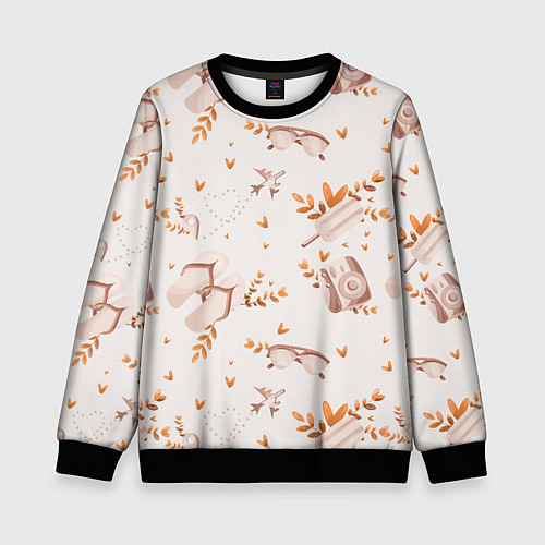 Детский свитшот Пляжный паттерн / 3D-Черный – фото 1