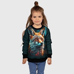 Свитшот детский Лисица фотореализм, цвет: 3D-черный — фото 2