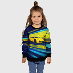 Свитшот детский Желтый итальянский суперкар, цвет: 3D-черный — фото 2