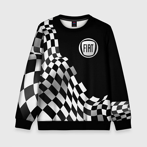 Детский свитшот Fiat racing flag / 3D-Черный – фото 1