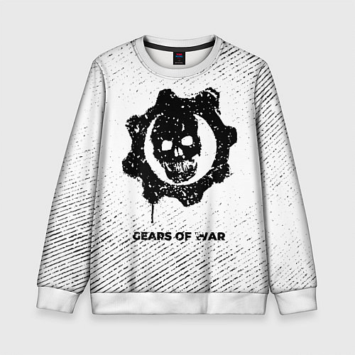 Детский свитшот Gears of War с потертостями на светлом фоне / 3D-Белый – фото 1
