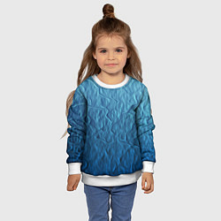 Свитшот детский Волнистый узор, цвет: 3D-белый — фото 2