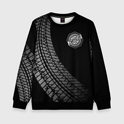 Свитшот детский Chrysler tire tracks, цвет: 3D-черный