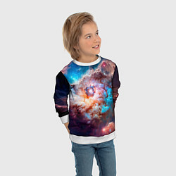 Свитшот детский Небула в космосе в голубо-розовых тонах - нейронна, цвет: 3D-белый — фото 2
