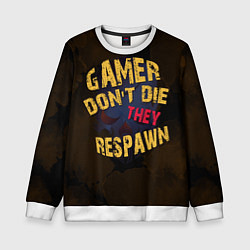 Детский свитшот Геймер не умирает