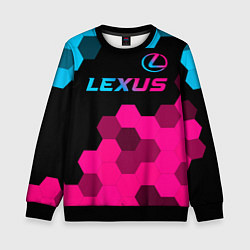 Свитшот детский Lexus - neon gradient: символ сверху, цвет: 3D-черный